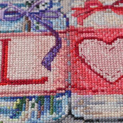 DIY Cross Stitch Kit "With tender and love" 10.2"x12.2"