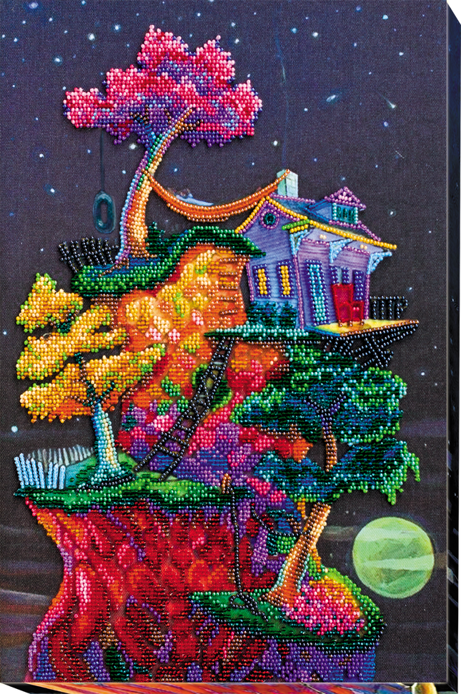 DIY Bead Embroidery Kit "Dreams under the stars" 9.8"x15.0" / 25.0x38.0 cm