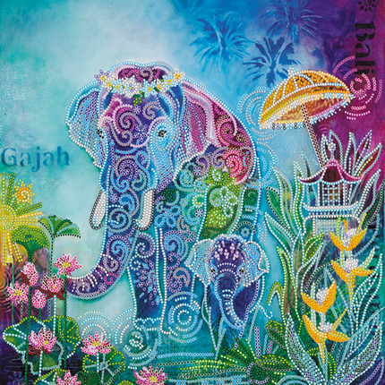 Canvas for bead embroidery "Next to mom" 11.8"x11.8" / 30.0x30.0 cm