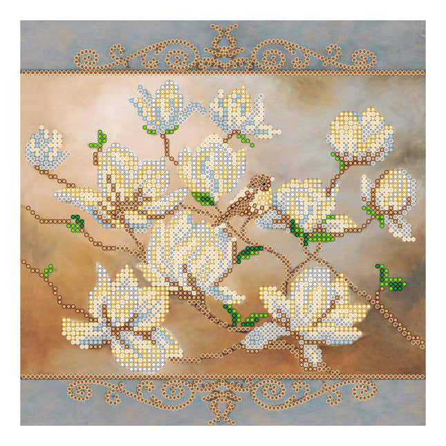 Canvas for bead embroidery "Birdie" 7.9"x7.9" / 20.0x20.0 cm