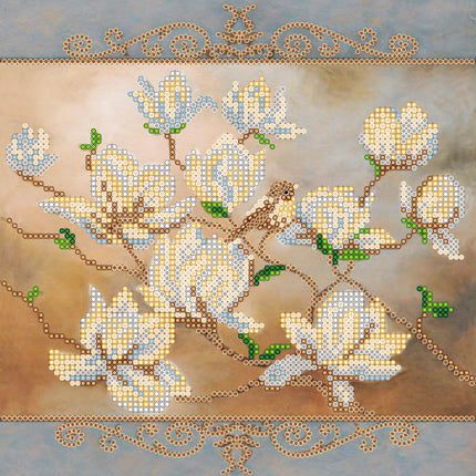 Canvas for bead embroidery "Birdie" 7.9"x7.9" / 20.0x20.0 cm