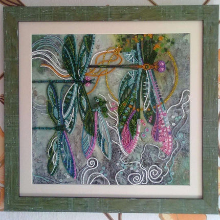 DIY Bead Embroidery Kit "Sparks over the lake" 12.6"x12.2" / 32.0x31.0 cm