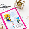 DIY kit postcard 3D for embroidery with beads "Be pleased of your life!" 5.8"x8.3" / 14.8x21.0 cm