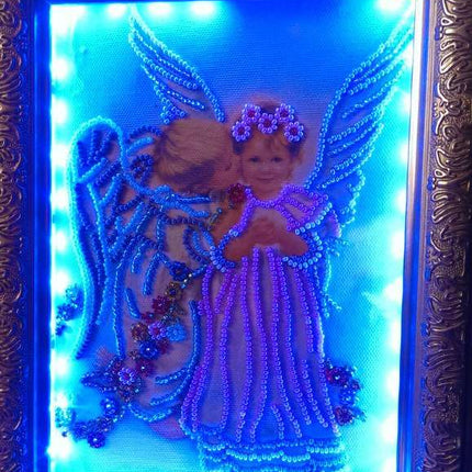 Canvas for bead embroidery "Cupids" 7.9"x7.9" / 20.0x20.0 cm