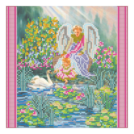 Canvas for bead embroidery "The Garden of Eden" 7.9"x7.9" / 20.0x20.0 cm