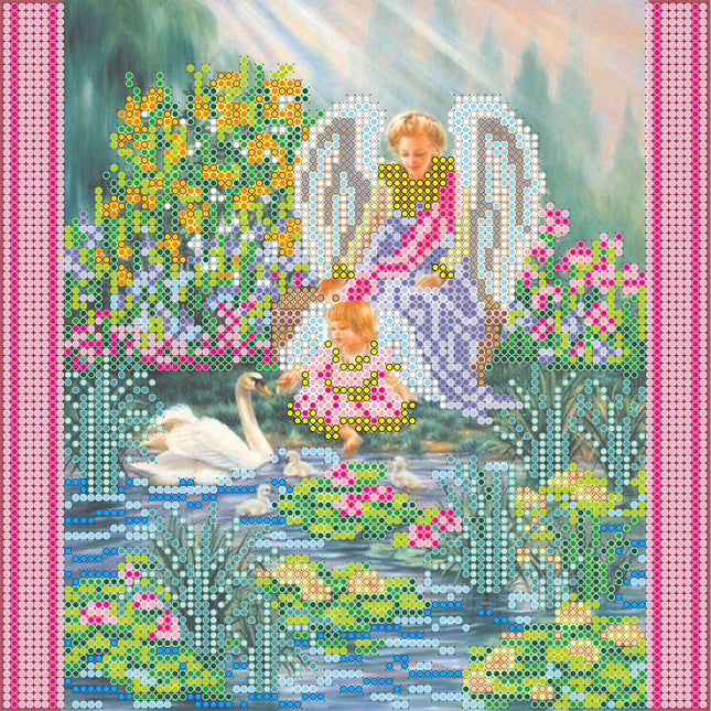 Canvas for bead embroidery "The Garden of Eden" 7.9"x7.9" / 20.0x20.0 cm