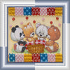 DIY Bead Embroidery Kit "Bears and basket"  5.9"x5.9" / 15.0x15.0 cm