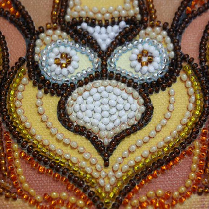 DIY Bead Embroidery Kit "Leo" 8.7"x8.7" / 22.0x22.0 cm