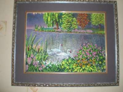 DIY Bead Embroidery Kit "Swang song" 16.9"x12.6" / 43.0x32.0 cm
