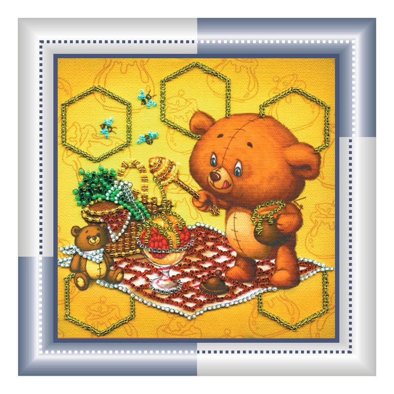 DIY Bead Embroidery Kit "Sweet tooth"  5.9"x5.9" / 15.0x15.0 cm