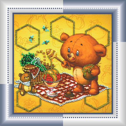 DIY Bead Embroidery Kit "Sweet tooth"  5.9"x5.9" / 15.0x15.0 cm