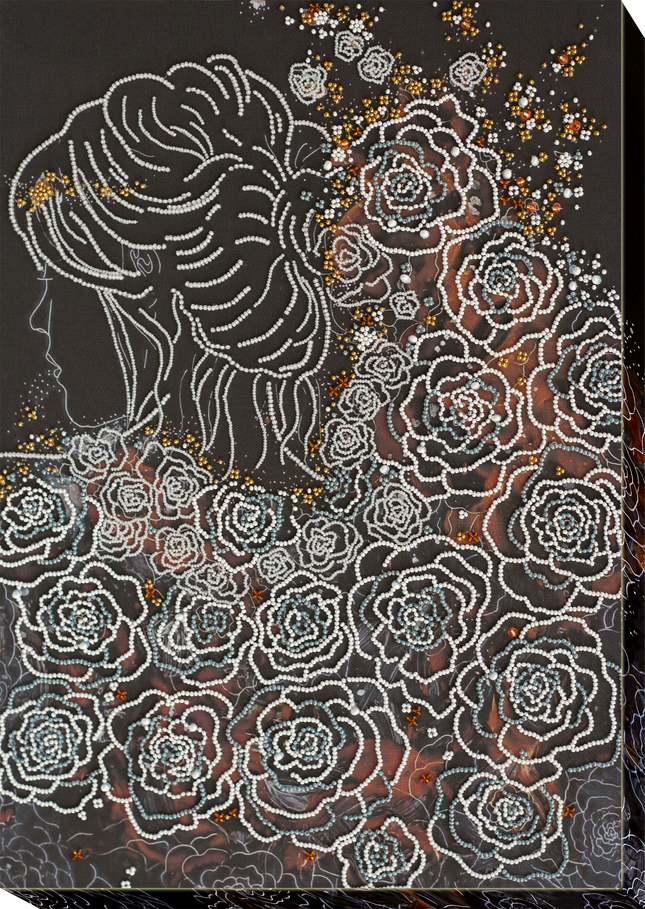 DIY Bead Embroidery Kit "In the moonlight" 11.8"x16.5" / 30.0x42.0 cm