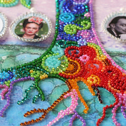 DIY Bead Embroidery Kit "Family tree" 13.0"x15.7" / 33.0x40.0 cm
