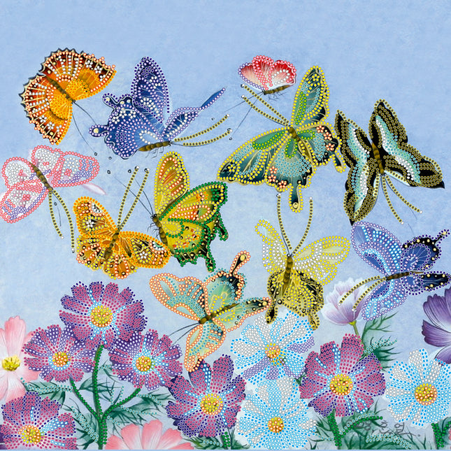 Canvas for bead embroidery "Butterfly dance" 11.8"x11.8" / 30.0x30.0 cm