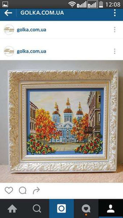 DIY Bead Embroidery Kit "St. Nicolas Cathedral" 12.8"x9.8" / 32.5x25.0 cm
