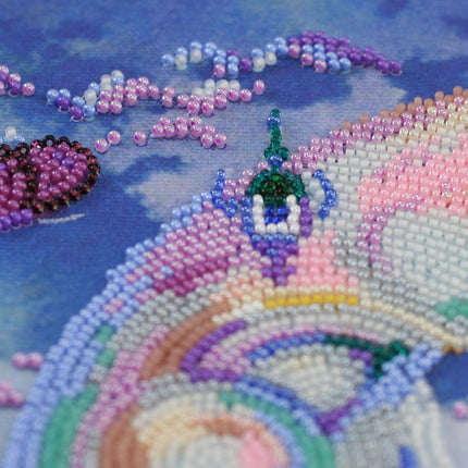 DIY Bead Embroidery Kit "Face of the moon" 11.8"x11.8" / 30.0x30.0 cm