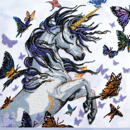 DIY Bead Embroidery Kit "Unicorn" 13.0"x12.2" / 33.0x31.0 cm