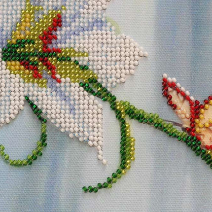 DIY Bead Embroidery Kit "Madonna lilies" 17.7"x12.6" / 45.0x32.0 cm
