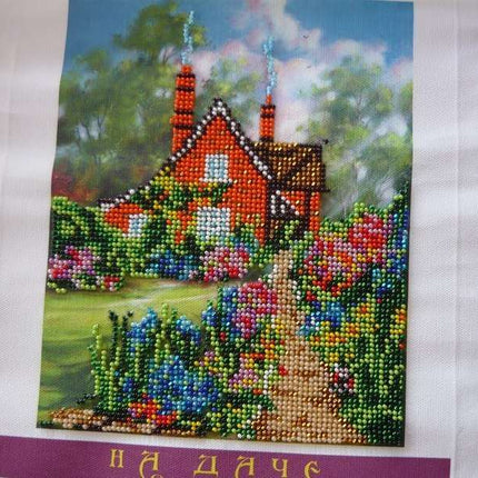 Canvas for bead embroidery "In the Countryside" 6.3"x7.9" / 16.0x20.0 cm