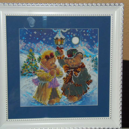 Canvas for bead embroidery "Magic Winter" 7.9"x7.9" / 20.0x20.0 cm