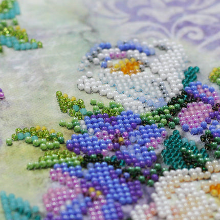 DIY Bead Embroidery Kit "Flowers for your beloved" 9.8"x13.8" / 25.0x35.0 cm