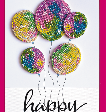 DIY kit postcard 3D for embroidery with beads "Making dreams come true!" 5.8"x8.3" / 14.8x21.0 cm