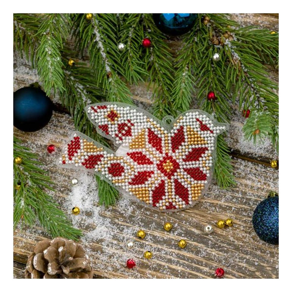 Bead embroidery kit on a plastic base "Christmas tree toys"