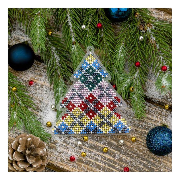 Bead embroidery kit on a plastic base "Christmas tree toys"