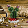 DIY Bead embroidery kit on wood "Blooming cactus"