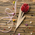 DIY Bead embroidery kit on wood "Red Tulip"