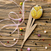 DIY Bead embroidery kit on wood "Yellow Tulip"