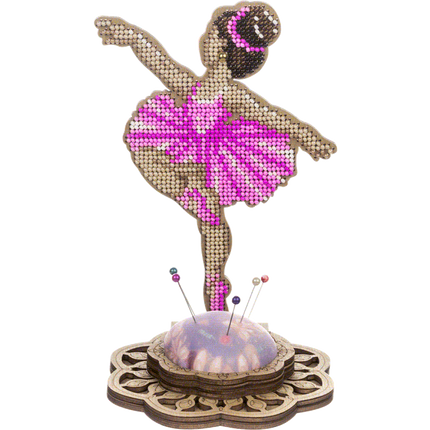 DIY needle cushion kit, needle minder "Ballerina"