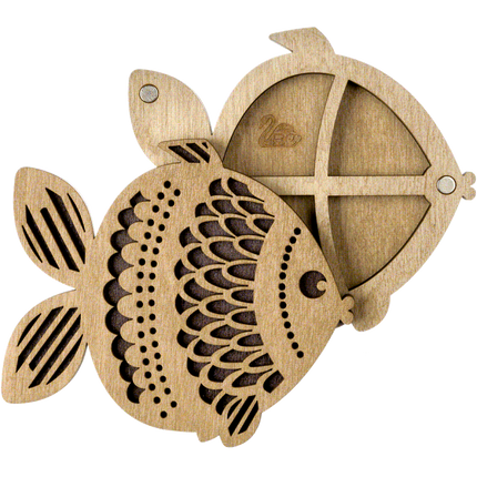 Bead organizer with wooden lid
