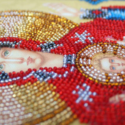 DIY Bead Embroidery Kit "Icon of the Mother of God “Inexhaustible Chalice”" 7.5"x9.8" / 19.0x25.0 cm