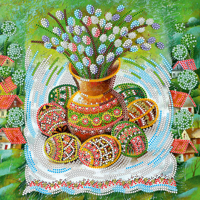 Canvas for bead embroidery "Easter" 7.9"x7.9" / 20.0x20.0 cm
