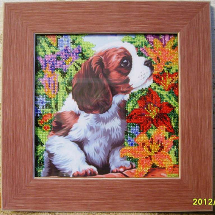 Canvas for bead embroidery "Puppy" 7.9"x7.9" / 20.0x20.0 cm