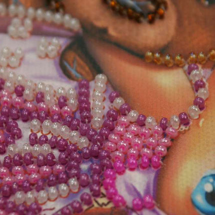 DIY Bead Embroidery Kit "Favourite bear"  5.9"x5.9" / 15.0x15.0 cm