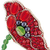 Beadwork kit for creating broоch "Red petals"