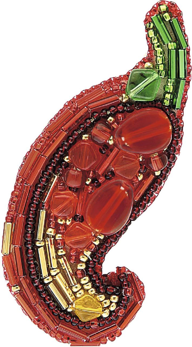 Beadwork kit for creating broоch "Chile"