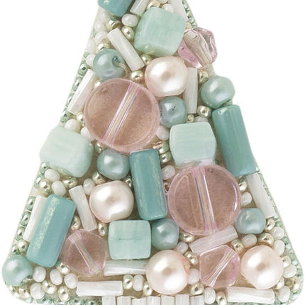 Beadwork kit for creating broоch "Blue tree"