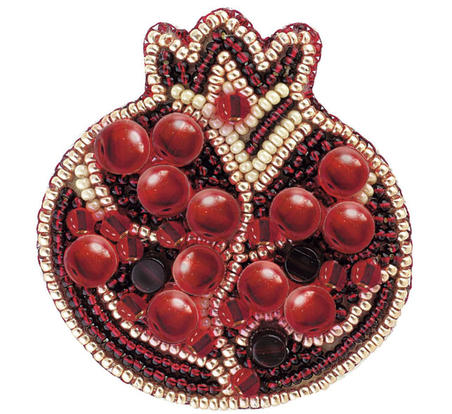 Beadwork kit for creating broоch "Pomegranate"