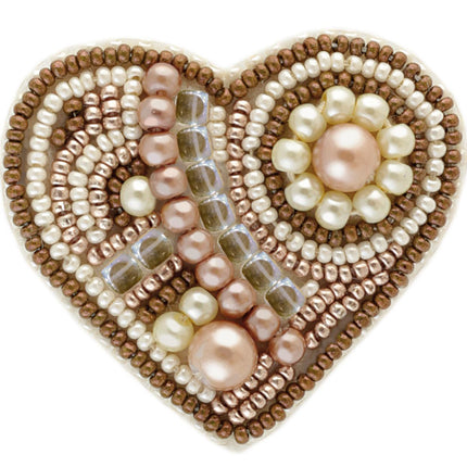 Beadwork kit for creating broоch "Gingerbread"