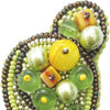 Beadwork kit for creating broоch "Bright cactus"