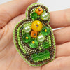 Beadwork kit for creating broоch "Bright cactus"