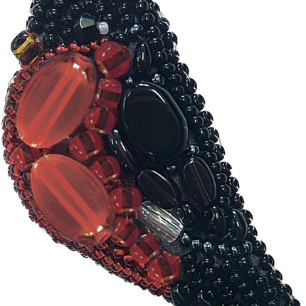 Beadwork kit for creating broоch "Bullfinch"