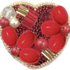 Beadwork kit for creating broоch "Heart"