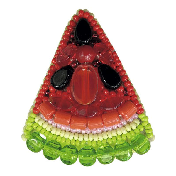 Beadwork kit for creating broоch "Water-melon"