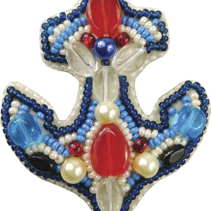 Beadwork kit for creating broоch "Anchor"