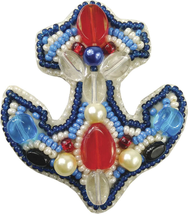 Beadwork kit for creating broоch "Anchor"