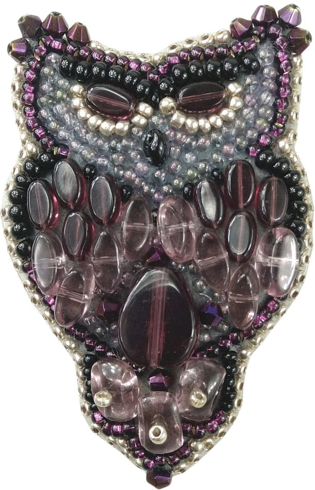 Beadwork kit for creating broоch "Owl"